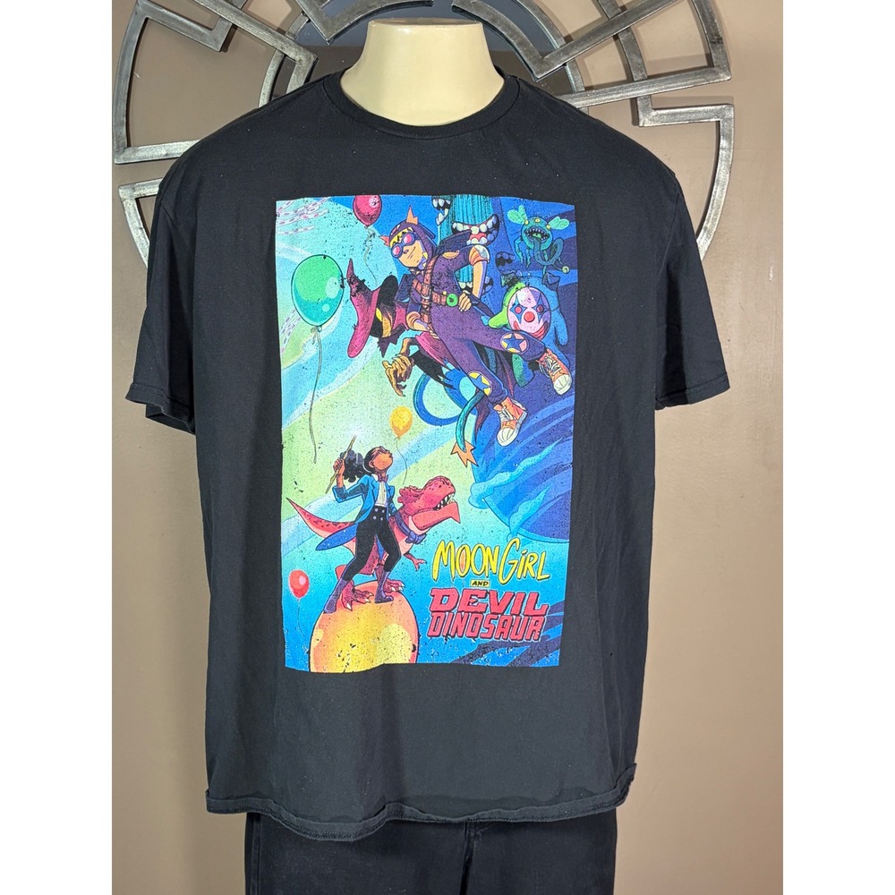 Marvel Moon Girl and Devil Dinosaur Graphic T-Shirt Black Mens 2XL Delta Soft
